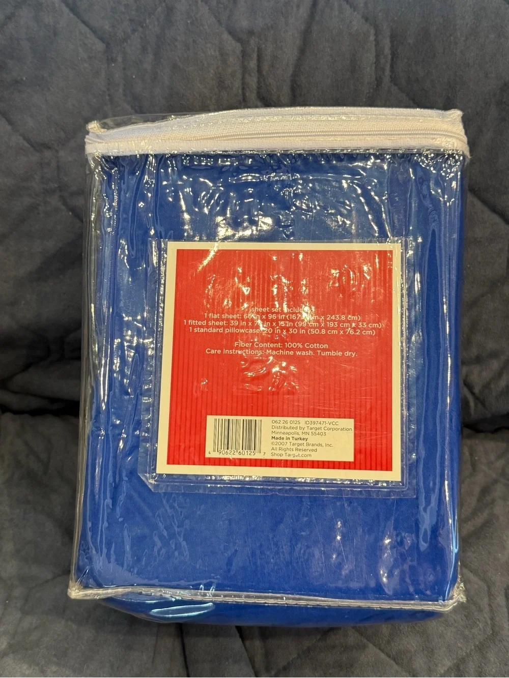 Twin Flannel Sheet Set in Deep Blue